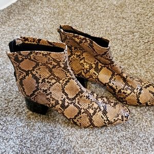 Zara Snake Print Ankle Boots
